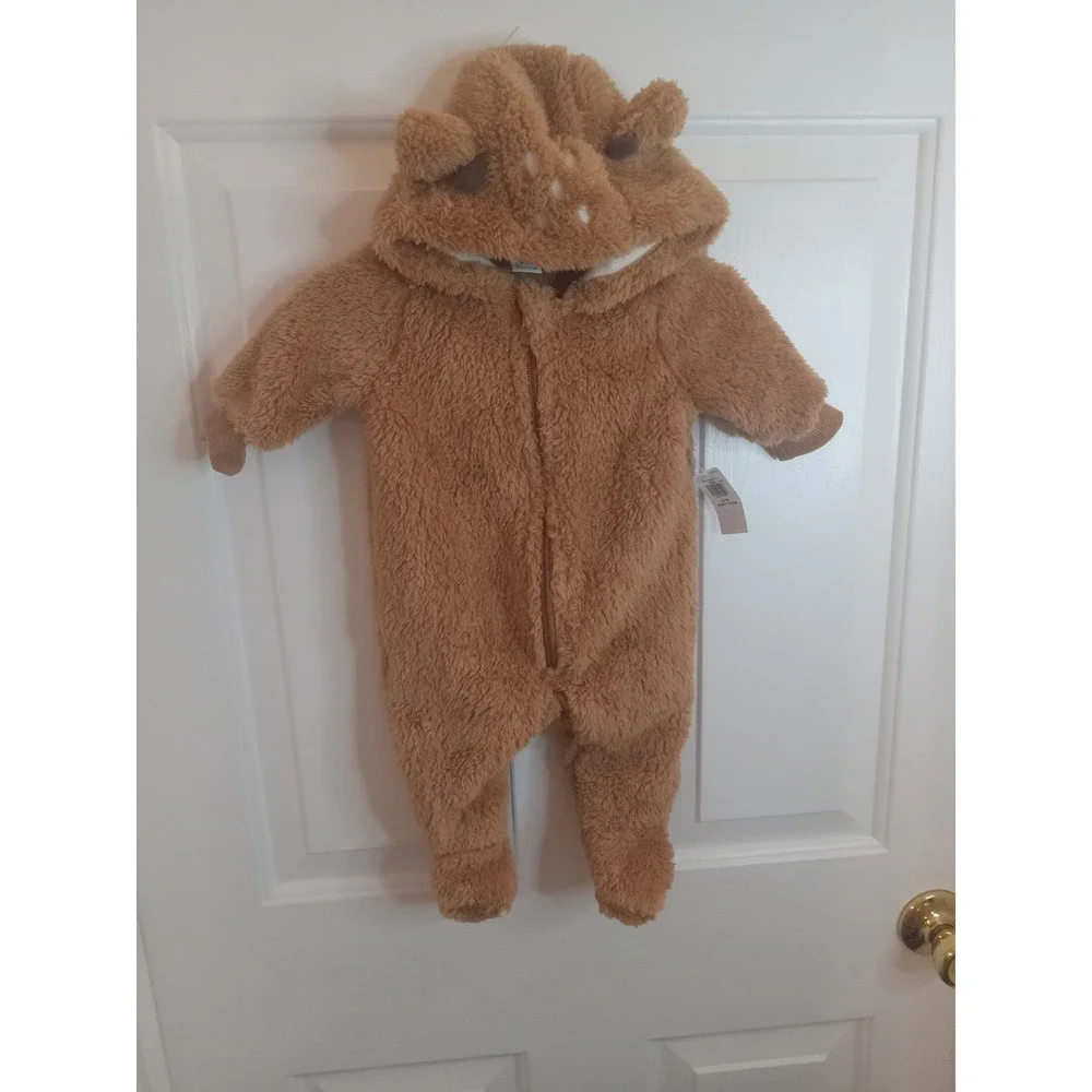 Old Navy  Hooded Critter Footed Sherpa One-piece  for Baby Size ‎ 0-3Month